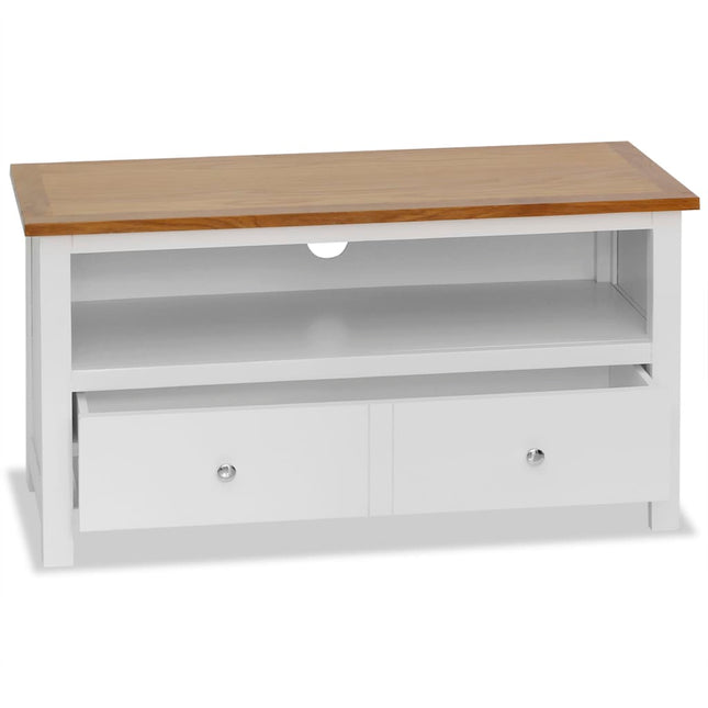Meuble Tv 90X35X48 Cm Bois De Chêne Massif