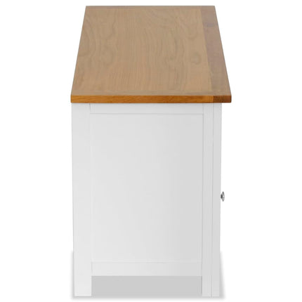 Meuble Tv 90X35X48 Cm Bois De Chêne Massif