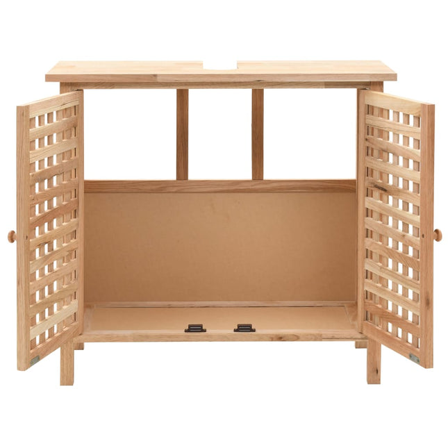 Armoire Pour Lavabo Bois De Noyer Massif 66X29X61 Cm
