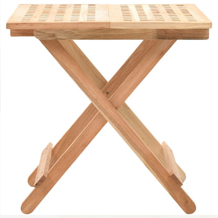 Table D'appoint Pliante 50 X 50 X 49 Cm Bois De Noyer Massif