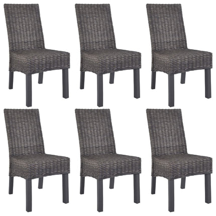 Chaises À Manger Lot De 2 Rotin Kubu Et Bois D'acajou