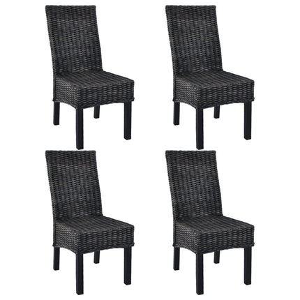 Chaises À Manger Lot De 2 Rotin Kubu Et Bois D'acajou