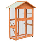 Cage À Oiseaux Pin Massif Et Bois De Sapin 125,5X59,5X164 Cm Beige