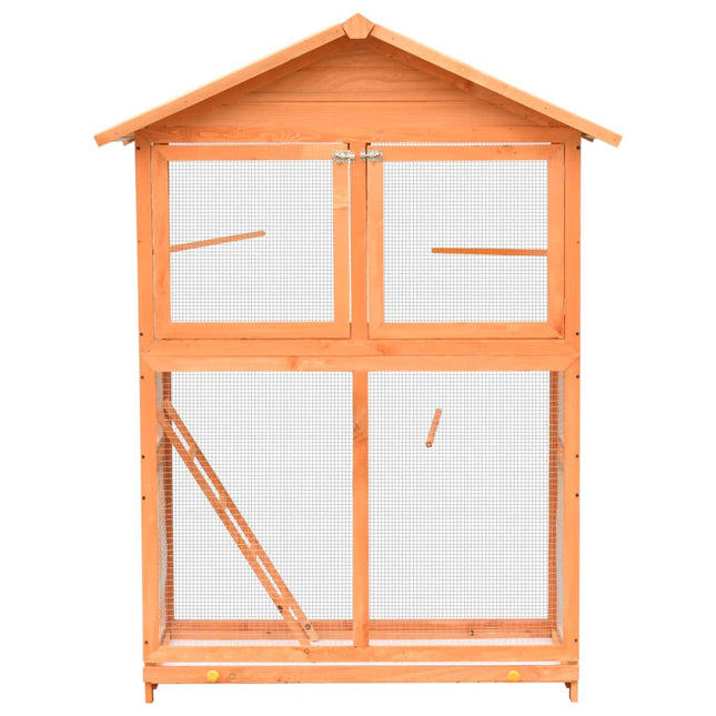 Cage À Oiseaux Pin Massif Et Bois De Sapin 125,5X59,5X164 Cm Beige