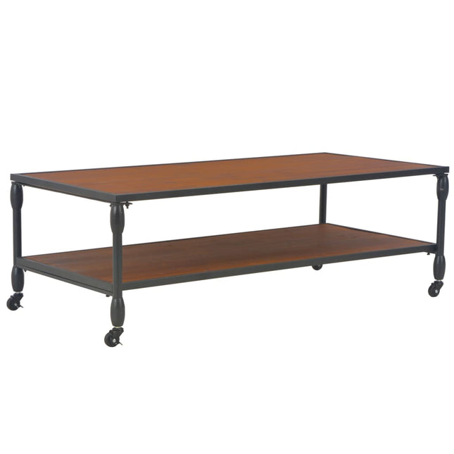 Table Basse Avec Étagère 120X60X40 Cm Bois De Sapin Massif