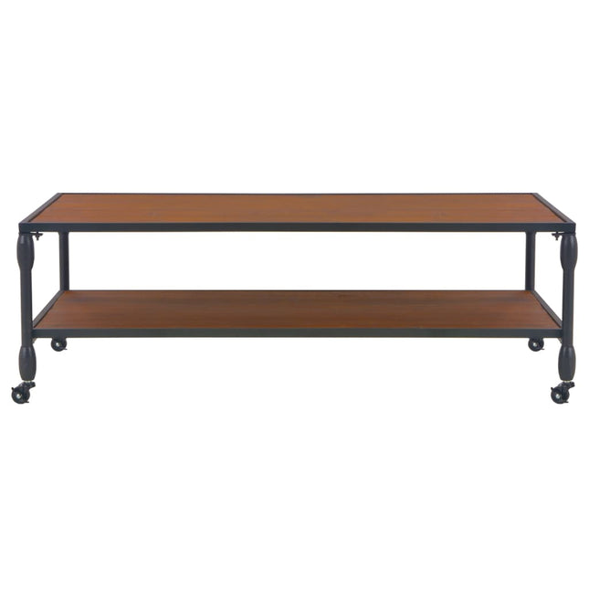 Table Basse Avec Étagère 120X60X40 Cm Bois De Sapin Massif