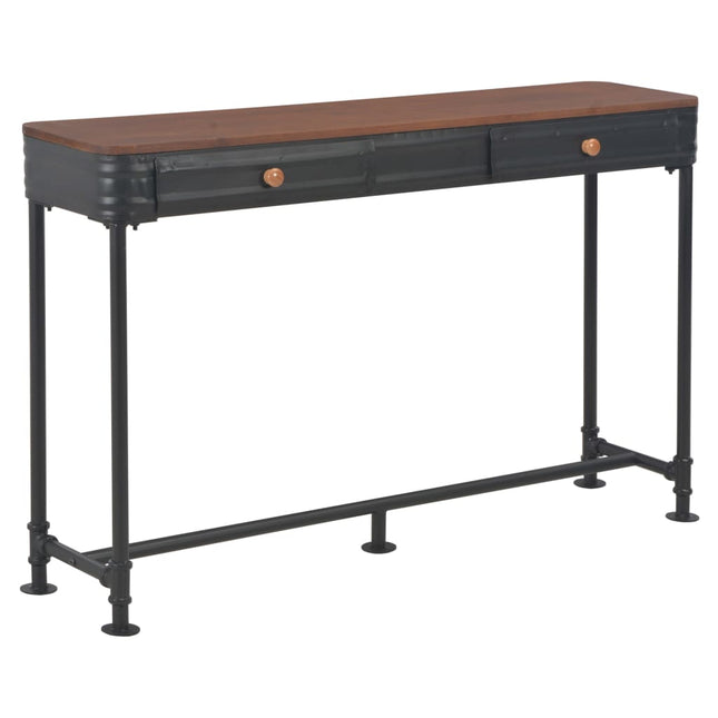 Table Console Avec 2 Tiroirs 120X30X75 Cm Bois De Sapin Massif