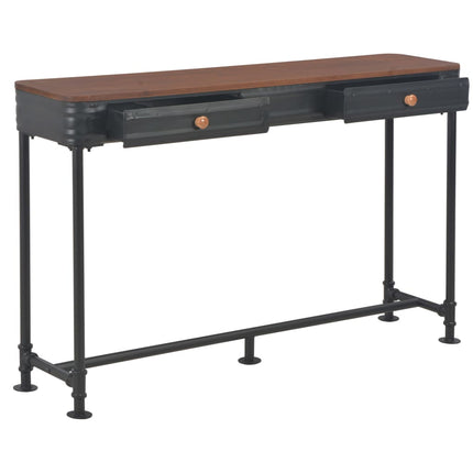 Table Console Avec 2 Tiroirs 120X30X75 Cm Bois De Sapin Massif