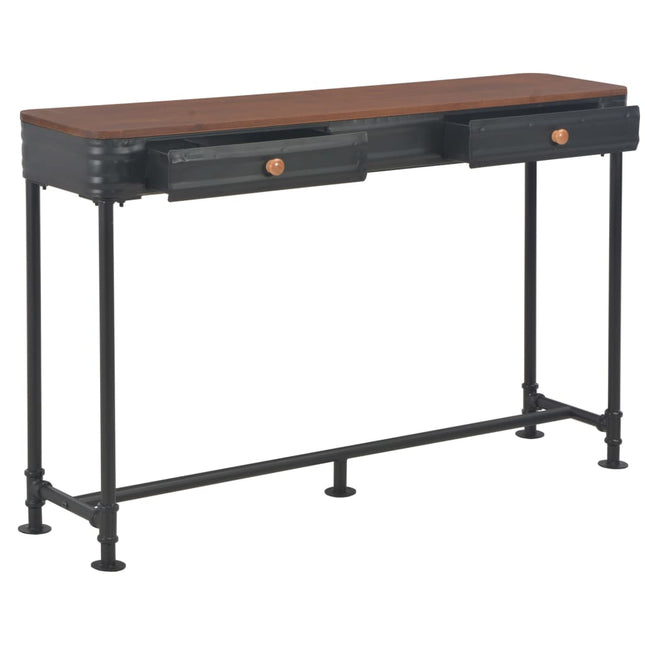 Table Console Avec 2 Tiroirs 120X30X75 Cm Bois De Sapin Massif