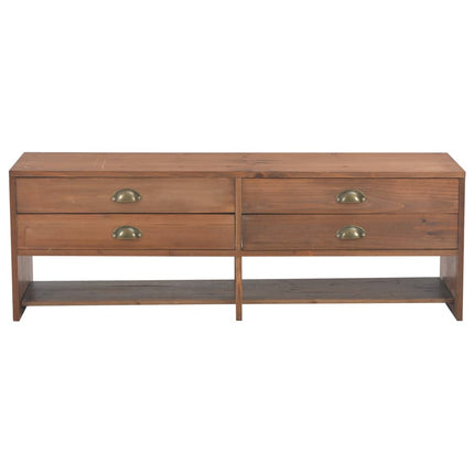 Meuble Tv Avec 4 Tiroirs 120X30X40 Cm Bois Massif De Sapin