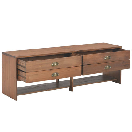 Meuble Tv Avec 4 Tiroirs 120X30X40 Cm Bois Massif De Sapin