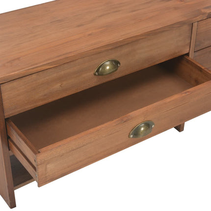 Meuble Tv Avec 4 Tiroirs 120X30X40 Cm Bois Massif De Sapin