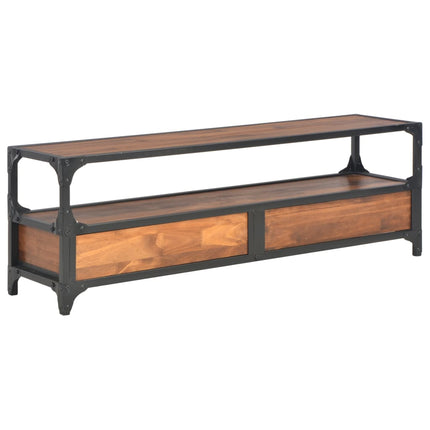 Meuble Tv Avec 2 Tiroirs 120X30X40 Cm Bois Massif De Pin