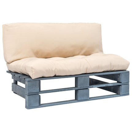 Canapé De Jardin Palette Avec Coussins Sable Pinède