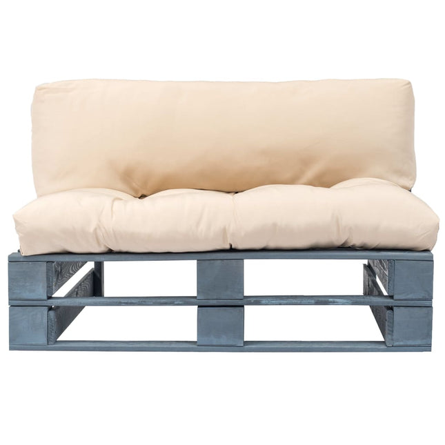 Canapé De Jardin Palette Avec Coussins Sable Pinède