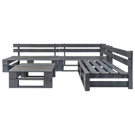 Salon Palette De Jardin 4 Pcs Avec Coussins Sable Bois