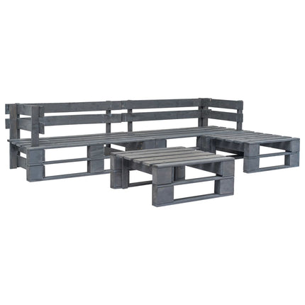 Salon Palette De Jardin 4 Pcs Avec Coussins Sable Bois