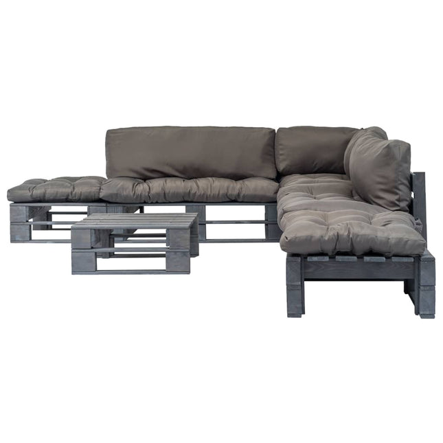 Salon Palette De Jardin 6 Pcs Avec Coussins Bois