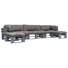 Salon Palette De Jardin 6 Pcs Avec Coussins Bois