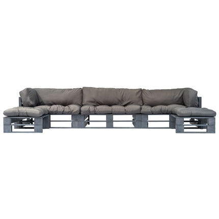 Salon Palette De Jardin 6 Pcs Avec Coussins Bois