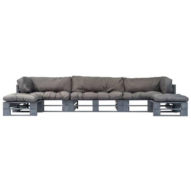 Salon Palette De Jardin 6 Pcs Avec Coussins Bois