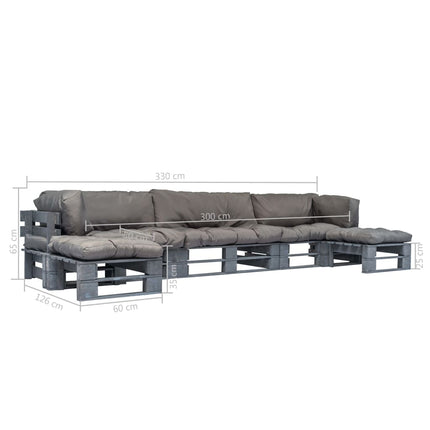 Salon Palette De Jardin 6 Pcs Avec Coussins Bois
