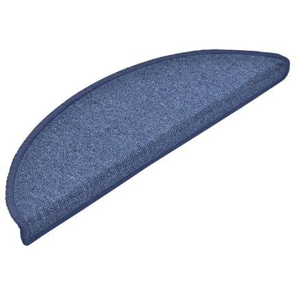 Tapis D'escalier 15 Pièces Demi-Rond Bleu