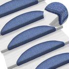 Tapis D'escalier 15 Pièces Demi-Rond Bleu