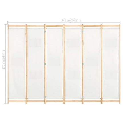 Cloison De Séparation 6 Panneaux 240 X 170 X 4 Cm Tissu
