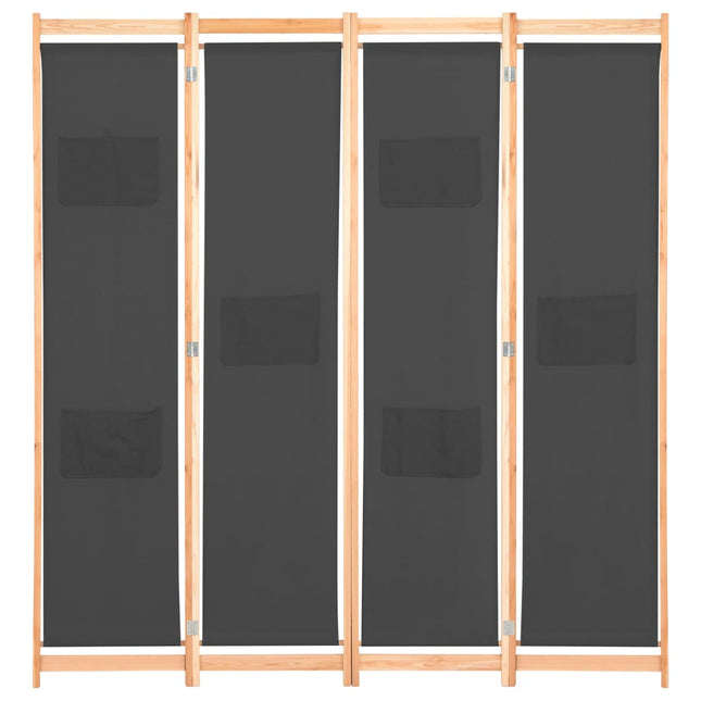 Cloison De Séparation 4 Panneaux 160X170X4 Cm Tissu