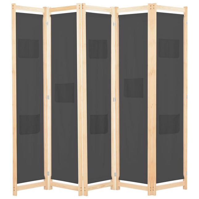 Cloison De Séparation 5 Panneaux 200 X 170 X 4 Cm Tissu