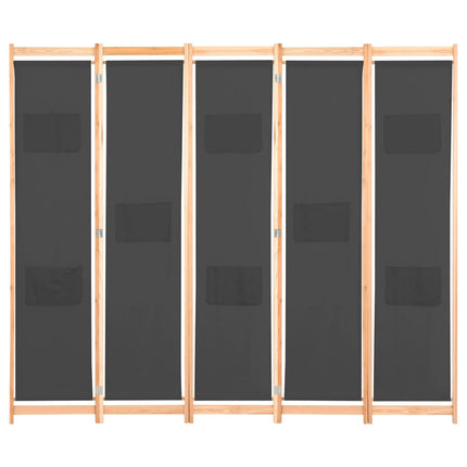 Cloison De Séparation 5 Panneaux 200 X 170 X 4 Cm Tissu