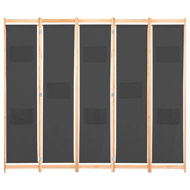 Cloison De Séparation 5 Panneaux 200 X 170 X 4 Cm Tissu