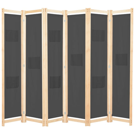 Cloison De Séparation 6 Panneaux 240 X 170 X 4 Cm Tissu