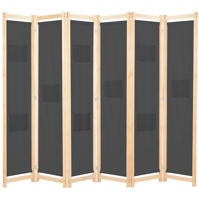 Cloison De Séparation 6 Panneaux 240 X 170 X 4 Cm Tissu