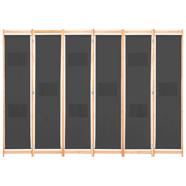 Cloison De Séparation 6 Panneaux 240 X 170 X 4 Cm Tissu