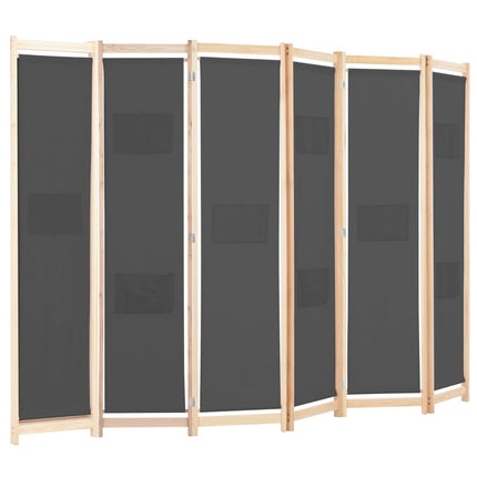 Cloison De Séparation 6 Panneaux 240 X 170 X 4 Cm Tissu