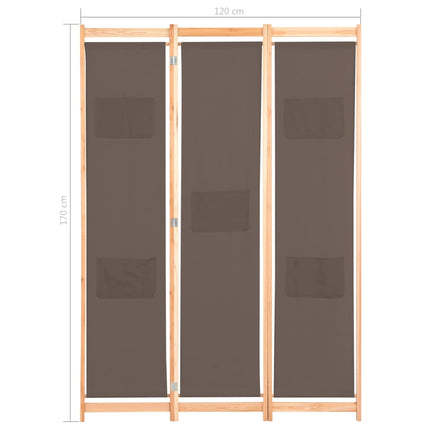 Cloison De Séparation 3 Panneaux 120X170X4 Cm Tissu