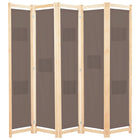 Cloison De Séparation 5 Panneaux 200 X 170 X 4 Cm Tissu