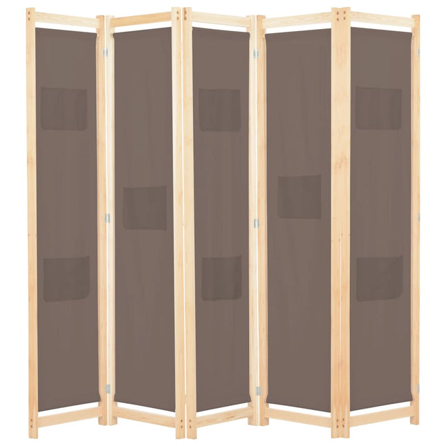 Cloison De Séparation 5 Panneaux 200 X 170 X 4 Cm Tissu