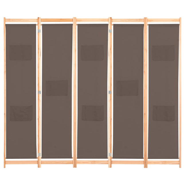 Cloison De Séparation 5 Panneaux 200 X 170 X 4 Cm Tissu