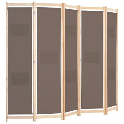 Cloison De Séparation 5 Panneaux 200 X 170 X 4 Cm Tissu