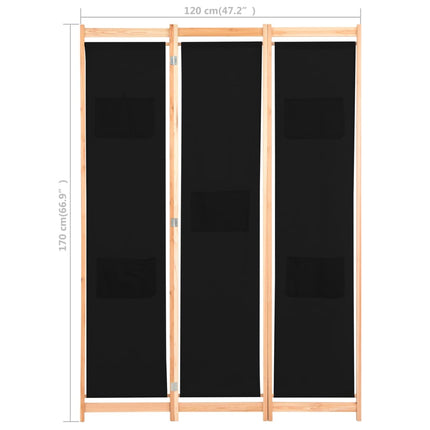Cloison De Séparation 3 Panneaux 120X170X4 Cm Tissu