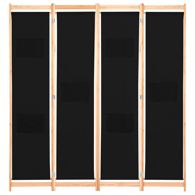Cloison De Séparation 4 Panneaux 160X170X4 Cm Tissu
