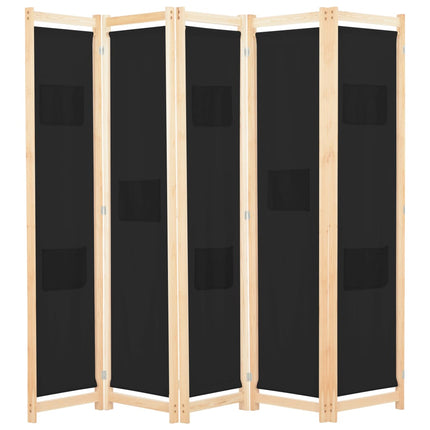 Cloison De Séparation 5 Panneaux 200 X 170 X 4 Cm Tissu