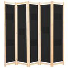 Cloison De Séparation 5 Panneaux 200 X 170 X 4 Cm Tissu