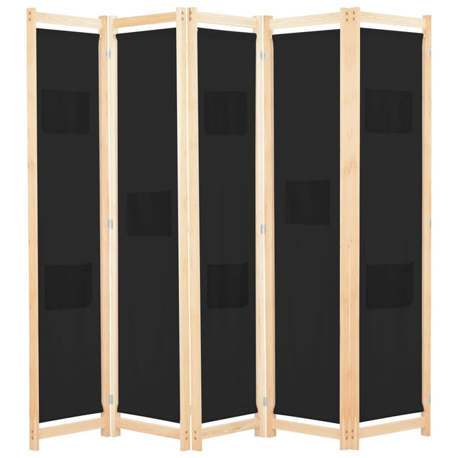 Cloison De Séparation 5 Panneaux 200 X 170 X 4 Cm Tissu