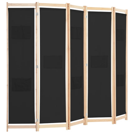 Cloison De Séparation 5 Panneaux 200 X 170 X 4 Cm Tissu