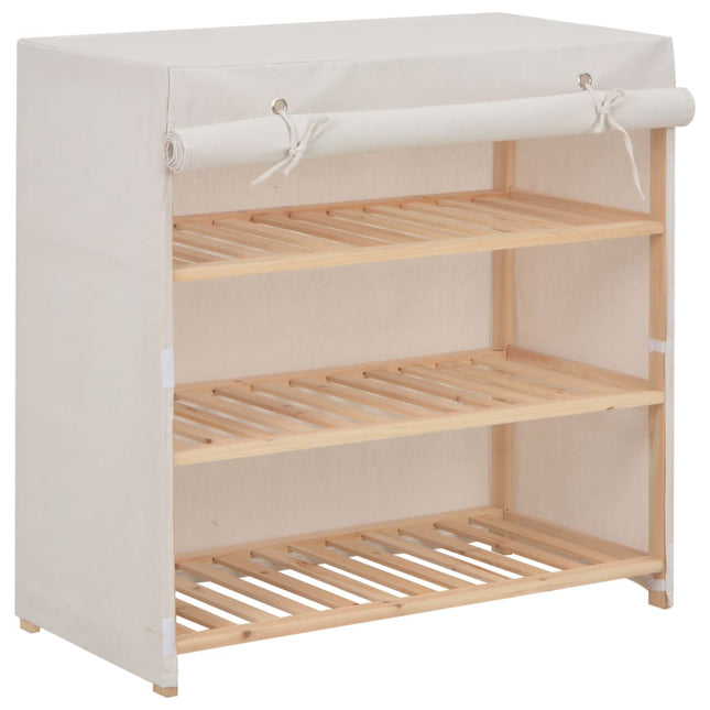Armoire À Chaussures Avec Housse 79X40X80 Cm Tissu Blanc
