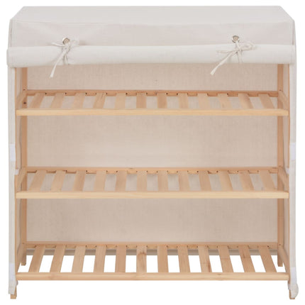 Armoire À Chaussures Avec Housse 79X40X80 Cm Tissu Blanc